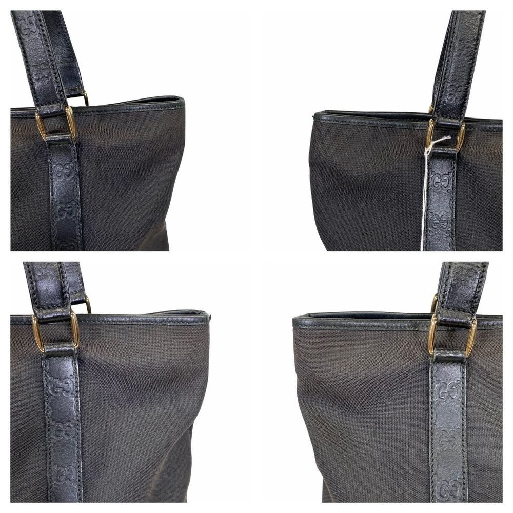 GUCCI TOTE BAG BLACK CANVAS 955108 - Picture 5 of 12